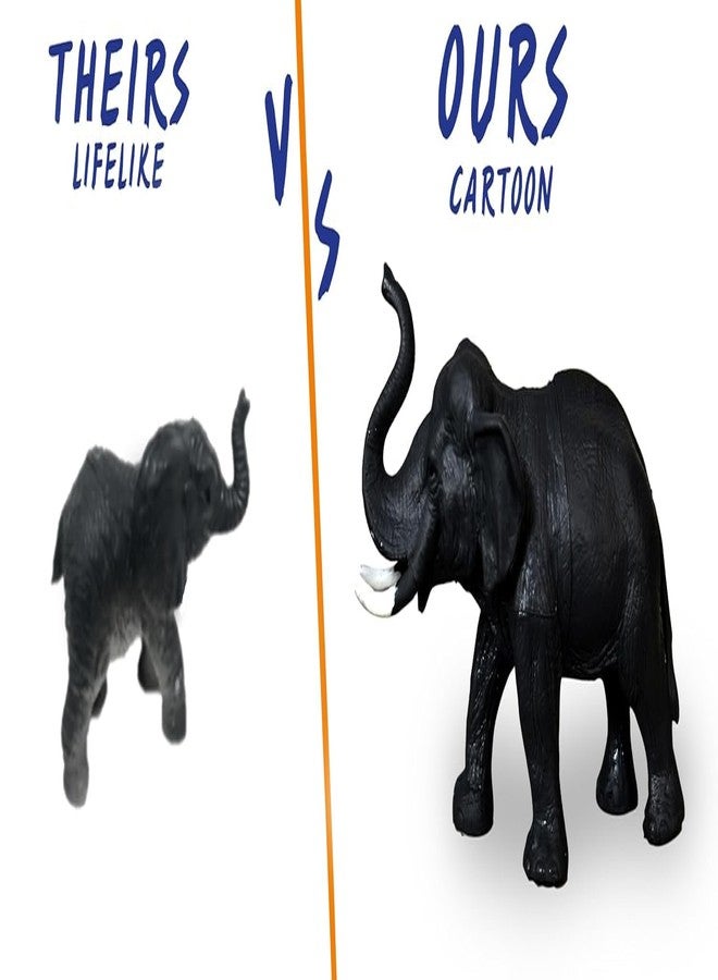 TEC TAVAKKAL Set of 6 Big Size Full Action Toy Figure Jungle Cartoon Wild Animal Toys Figure Playing Set for Kids Current Animals Toys for Kids Black Elephant Tiger Giraffe Horse Leopard and Camel - Image 5